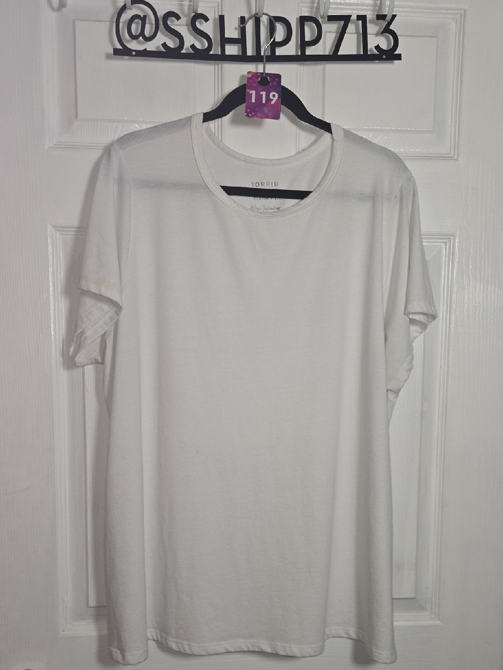 119 torrid 3 3X White Short Sleeve Crew Tee Solid White Tshirt